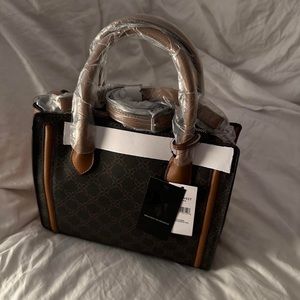 NWT Nine West saddle brown tan classic bag, satchel, tote.
